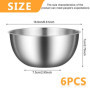 Bo À Mélanger En Métal,6 Pièces Bol Mélangeurs,Bols En Acier Inoxydable,Bo A Mélanger,Bol A Mixer En Inox Pour Cuire Et Servir, 