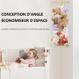 GUIGUZI Support d'angle pour Jouets en Peluche, Supports de Rangement pour Jouet Ours, Organisateur Suspendu pour Chambre d'enfa