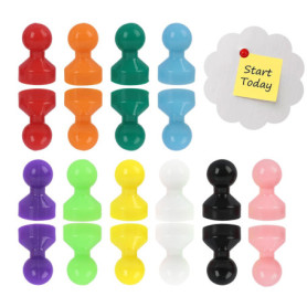Pack de 20 Aimants pour Réfrigérateur 8x14mm - Aimants Néodyme Colorés en Silicone pour Tableaux Magnétiques, for Tableaux Blanc