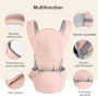 Porte-bébé nouveau-né jusqu'à 20 kg (0 à 36 mois), porte-bébé ergonomique 3 en 1 pour hanches, dos et devant, maille respirante 