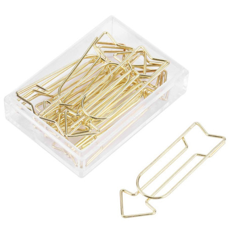 Paper ClipsTrombones en Métal Flèche Clips école Fournitures de Bureau Organisation Personnelle, 12Pcs Trombones en or Grands Ha