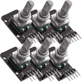 GERUI Lot de 6 modules d'encodeur rotatif KY-040 compatibles avec module d'encodeur rotatif Arduino à 360 degrés, potentiomètre 