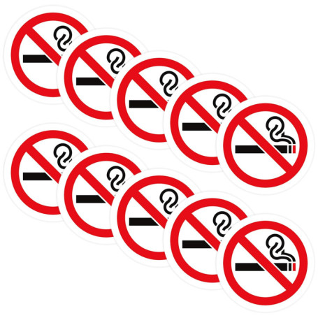 DAZZLUXE Lot de 10 autocollants d'interdiction de fumer, imperméables, adaptés aux entreprises, bureaux, écoles, véhicules et au