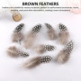 DHSBGWSX Lot de 100 plumes de perles, plumes brunes, décoration de plumes, plumes de pintade, accessoires de bijoux, décoration 