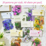 Lot de 320 autocollants floraux, autocollants pour plantes, autocollants rétro, autocollants de scrapbooking, autocollants pour 