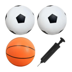 ZBHDEYG Lot de 2 mini ballons de football et 1 mini ballon de basket-ball avec 1 tube gonflable, pour bébé, petit ballon de foot
