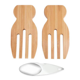 ZBHDEYG 2 pinces à salade, 1 cuillère à baguettes, cuillère à salade en bois, couverts à salade, fourchette à salade pour servir