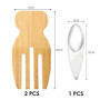 ZBHDEYG 2 pinces à salade, 1 cuillère à baguettes, cuillère à salade en bois, couverts à salade, fourchette à salade pour servir