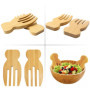 ZBHDEYG 2 pinces à salade, 1 cuillère à baguettes, cuillère à salade en bois, couverts à salade, fourchette à salade pour servir