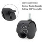 Roulettes pour Meubles - 4 Pcs de Rouleaux de 2 Pouces avec Frein, Roues Pivoteuses 360° en Nylon Haute Résistance, Double Piste