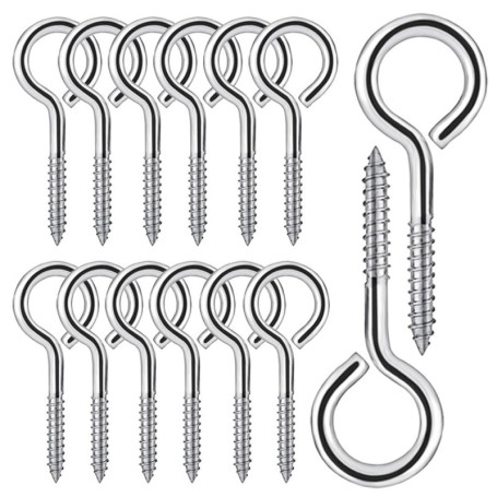 20 Pièces M5 Piton à Visser en Acier Inoxydable 304 Vis Mouton Oeil Rond Auto Taraudeuse Vis à Anneau Crochets à Oeil Boulon à œ