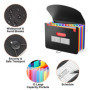 Dossier en expansion, A4 Accordéon Wallet Folder with 13 Pockets File Organisateur Portable Documents Holder with Lid,Multicolor