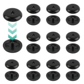 UKOFEW Boutons de Blocage,10 Paires Noir Bouton D'Arrêt de Ceinture de Sécurité,Universelle Boutons de Ceinture de Sécurité pour