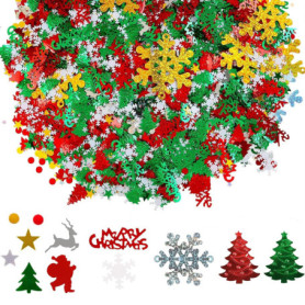 UCLEVER Lot de 3000 confettis de Noël - Décoration de table à disperser - Décoration de table Happy Noël - Confettis de citrouil
