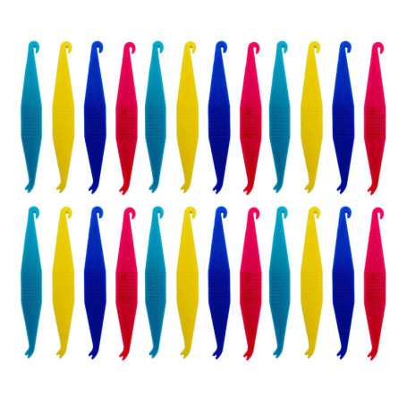 Lot de 30 appareils orthodontiques jetables en plastique élastique pour appareils dentaires, couleurs mélangées