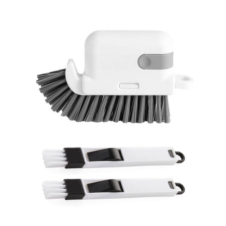 1 Brosse De Nettoyage 3 En 1, 2 Brosses Pour Crevasses, Brosse De Nettoyage Multifonctionnelle, Brosse Pour Crevasses De Fenêtre