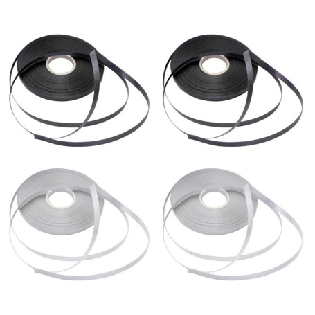 YSJCHEBS Pack De 4 Décorations De Ballons, Ruban Noir pour Ballons, Ruban À Friser Noir, Soie Noire pour Emballer des Cadeaux