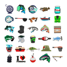 30 Morceaux D'Accessoires De Chaussures De Dessin Animé, Accessoires De Chaussures Perforés, Boucles De Chaussures De Dessins An