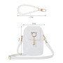 1 Poche De Téléphone Mobile Blanc Et 1 Pendentif, Poche Pour Femmes À La Mode, Portefeuille En Cuir Pu, Chaîne De Suspension De 