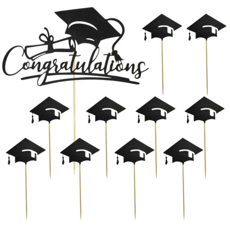 11 Pièces Inserts De Gâteau De Fête De Remise des Diplômes, Décorations De Fête De Remise des Diplômes, Inserts De Décoration De