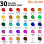 Shuttle Art 54 Pièces Kit Peinture Acrylique avec 30 Tubes Peinture Acrylique (12ml), Chevalet Peinture, Pinceaux Peinture, Toil