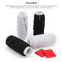 GeRRiT Fil Élastique pour Machine à Coudre - 6 Tomes Textile Noir et Blanc avec 6 Enfile-Aiguilles - Adapté aux Corsages, Jupes,