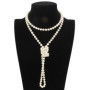 Kawailay Fashion Long collier de perles artificielles 1920s Gatsby Pearl Collier de perles multi-couches pour femmes et filles 1