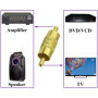 AAOTOKK RCA Connecteur Plaqué or RCA Femelle à Mâle RCA Adaptateur Extension av/TV Audio Vidéo câble Connecteurs Métalliques (5-