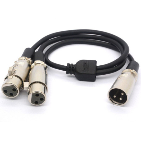 CentBest Câble XLR Y diviseur adaptateur mâle XLR vers double XLR femelle Y, cordon d'extension pour audio micro 50 cm (1 mâle v