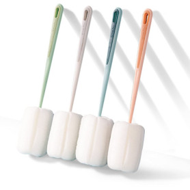 easyBee Brosses de Éponge [Lot of 4], Brosse à Bouteille d'eau avec Manche, Brosses de Nettoyage Rotatives pour Bouteilles à Col