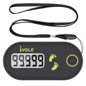 Podomètre Clip, Czemo Mini Podomètre pour Marcher avec Lanière, Podomètre en Temps Réel, Podomètre Portable pour Le Suivi des Pa