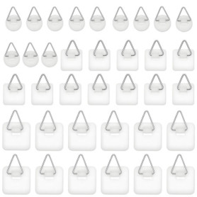 EUZUXU 36 Pièces Crochet Adhesif Mural, Accroche Tableau Sans Percer, Fixation Cadre Adhesif, pour Photos, Puzzles, Images sur T