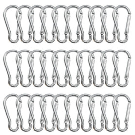 GeekerChip Lot de 30 Petit Mousqueton,Mousquetons en Aluminium Porte Clef Mousqueton,3.6 * 41 mm,pour Sac à Dos Laisse Chien Cam