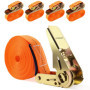 Foydream 4 Pièces Sangles à Cliquer, Longueur 6 m, Largueur 25 mm, Belastung BIS 800 kg, Sangle d'arrimage à Cliquet pour Transp