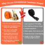 Foydream 4 Pièces Sangles à Cliquer, Longueur 6 m, Largueur 25 mm, Belastung BIS 800 kg, Sangle d'arrimage à Cliquet pour Transp