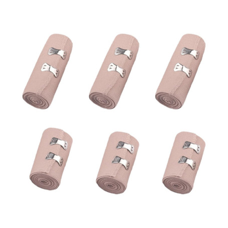 Strehknewen 6 bandes élastiques de compression avec clips métalliques – Bandages médicaux de fixation pour genoux, chevilles et 