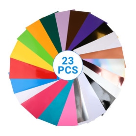Strehknewen 23 pcs vinyle permanent, vinyle adhesif, films de transfert adhésifs permanents Smart Vinyl (14 x 30,5 cm) pour ordi