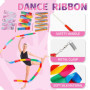 Suitedget 3 Pièces Bâtons De Ruban Grs Enfant De Danse Gymnastique Enfant Couleurs Rêveuses Adaptées à La Gymnastique De Danse A