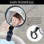 2 PCS Miroir Voiture Bébé, Retroviseur Voiture Bebe, Miroir Bébé 360° Rotation Réglable, Polyvalent Rétroviseurs Vélo Nylon HD p