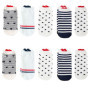 10 Paires Chaussettes de Cheville pour Femmes, Coton Mignon Amour Coeur Rayé Conception Dames Chaussettes Courtes Respirantes po