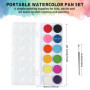 Ensemble de peinture aquarelle - Peinture à l'eau pour enfants, 12 couleurs avec un pinceau. Idéal pour les projets créatifs pou