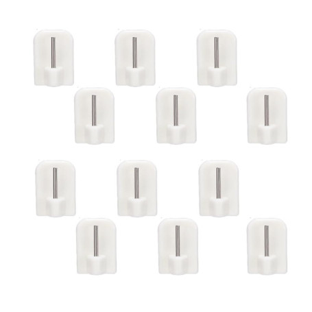 Lmyzcbzl Crochets Autocollants, 12 Pcs Crochets Auto-Adhésifs en Plastique, Accroche Rideau, Crochet Rideau Sans Percage, pour B