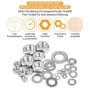 VIGRUE Lot de 840 écrous hexagonaux DIN 934 en acier inoxydable avec rondelles plates M2 M2,5 M3 M4 M5 M6 M8 M10 M12 dans une bo