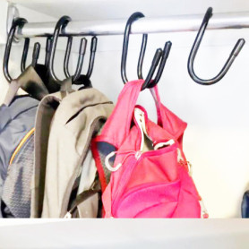 Lot de 4 grands cintres pour sac à main pour placard, sac à main, organiseur de sac à main pour accrocher des sacs lourds, sacs 