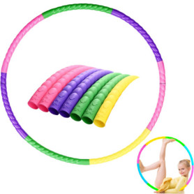 GIUSOBG Cerceau Hula Fitness Hoop pour Enfants, Plastique Amovible Cerceaux Multicolores Amusants et Fitness, Hula Hoop avec Mou