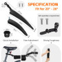 Garde Boue de Vélo pour 20-26 Pouces Roues, Montagne Cyclisme Arriere VTT, Kit Garde-Boue Avant Arrière Universelle, pour Selle 
