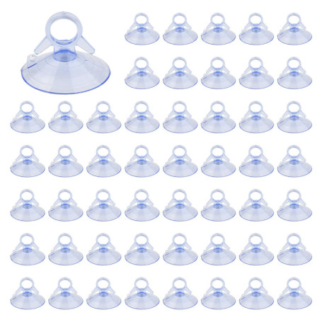 Ventouse de 45mm Mini Ventouse 50 Pièces Carrosserie Ventouse en Plastique PVC Sans Crochets Ventouse Transparente en Caoutchouc