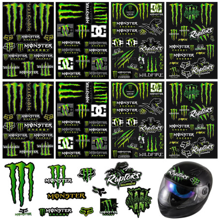 Byfoyif 8 Pcs Stickers Moto Griffe de Monstre, Autocollant Casque Moto Étanche, Autocollants pour Voiture à Stylo Punk, Stickers