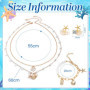 Byfoyif Bijoux Coquillage Femme, Collier Breloque Femme + Bracelet Coquillage Fille + Boucles d'Oreilles Coquillages et Étoile d