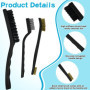 Byfoyif 9 Pcs Brosse de Nettoyage en Laiton/Inox/Nylon avec 2 Pelles, Brosse Métallique pour Enlever La Rouille, Brosse Métalliq